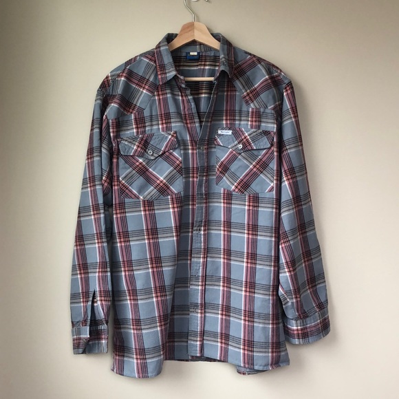 Wrangler plaid flannel button-down - Picture 1 of 4